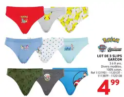 Trafic Lot de 3 slips garcon offre