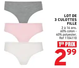 Trafic Lot de 3 culottes fille offre