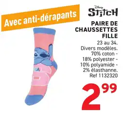 Trafic Paire de chaussettes fille offre