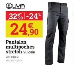 Espace emeraude Pantalon multipoches stretch Vulcain offre