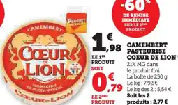 U Express Camembert pasteurise coeur de lion offre