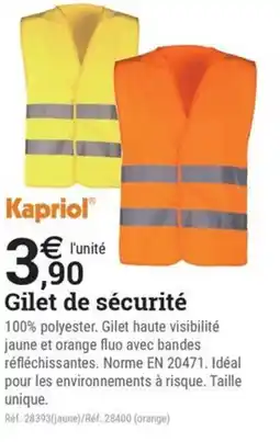 Espace emeraude KAPRIOL Gilet de sécurité offre