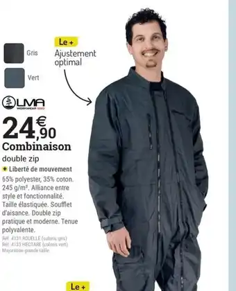 Espace emeraude Combinaison double zip offre