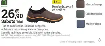 Espace emeraude Sabots Trial offre