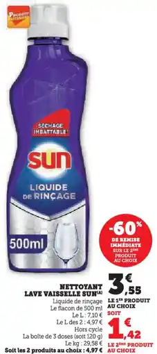 U Express Nettoyant lave vaisselle sun offre