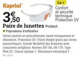 Espace emeraude KAPRIOL Paire de lunettes Protect offre