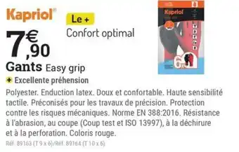 Espace emeraude KAPRIOL Gants Easy grip offre