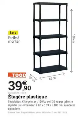 Espace emeraude Étagère plastique offre