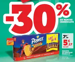 Hyper U Biscuits au chocolat prince lu offre
