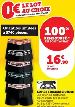 Hyper U Lot de 5 boxers homme offre
