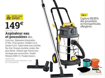 Espace emeraude Aspirateur eau et poussières offre