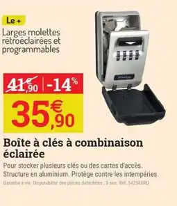 Espace emeraude Boîte à clés à combinaison éclairée offre