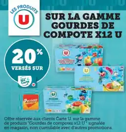 Hyper U Sur la gamme gourdes de compote x12 u offre