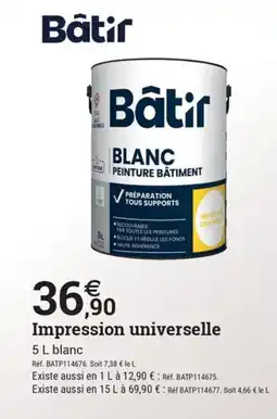 Espace emeraude BATIR Impression universelle offre