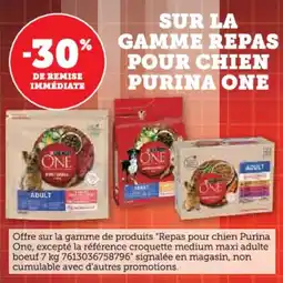 Hyper U Sur la gamme repas pour chien purina one offre