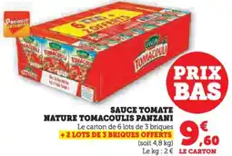 Hyper U Sauce tomate nature tomacoulis panzani offre