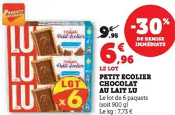 Hyper U Petit ecolier chocolat au lait lu offre