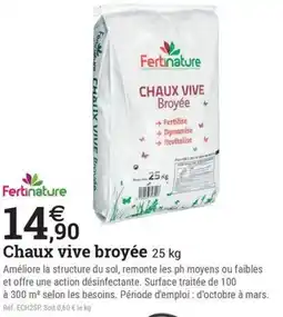 Espace emeraude FERTINATURE Chaux vive broyée offre