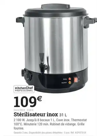 Espace emeraude Stérilisateur inox offre