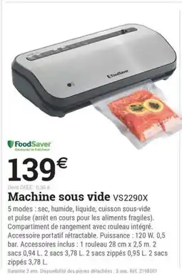 Espace emeraude FOODSAVER Machine sous vide vs2290x offre
