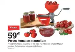 Espace emeraude REBER Presse tomates manuel n°3 offre