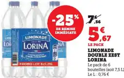 Hyper U Limonade double zest lorina offre