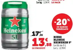 Hyper U Biere blonde heineken 5° offre