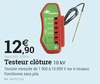Espace emeraude Testeur clôture 10 kV offre