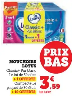 Hyper U Mouchoirs lotus offre