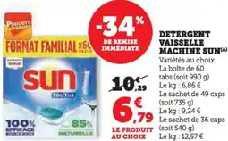 Hyper U Detergent vaisselle machine sun offre