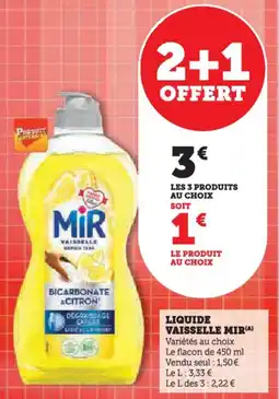 Hyper U Liquide vaisselle mir offre