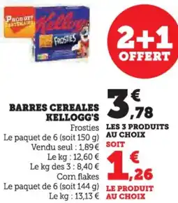 Hyper U Barres cereales kellogg's offre
