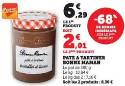 Hyper U Pate a tartiner bonne maman offre