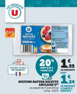 Hyper U Muffins nature recette anglaise u offre