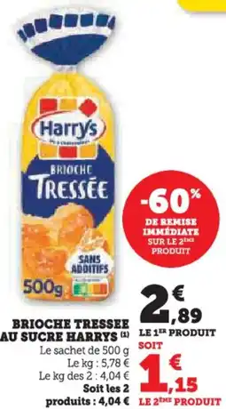 Hyper U Brioche tressee au sucre harrys offre