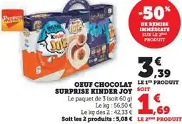 Hyper U Oeuf chocolat surprise kinder joy offre