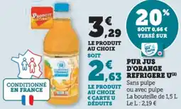 Hyper U Pur jus d'orange refrigere u offre