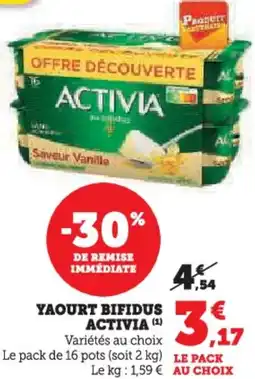 Hyper U Yaourt bifidus activia offre