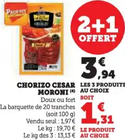 Hyper U Chorizo cesar moroni offre