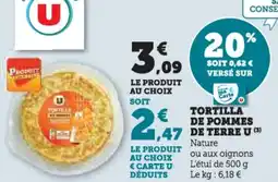 Hyper U Tortilla de pommes de terre u offre