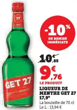 Hyper U Liqueur de menthe get 27 17,9° offre