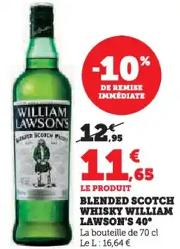 Hyper U Blended scotch whisky william lawson's 40° offre