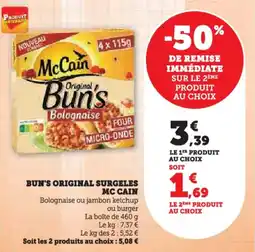 Hyper U Bun's original surgeles mc cain offre
