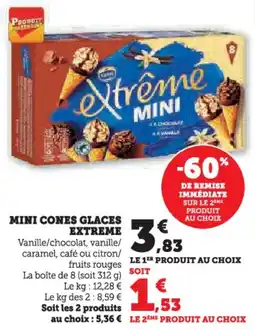 Hyper U Mini cones glaces extreme offre