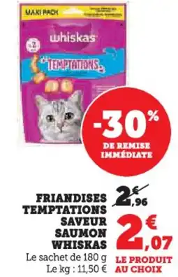 Hyper U Friandises temptations saveur saumon whiskas offre