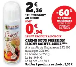 Hyper U Creme sous pression isigny sainte-mere offre