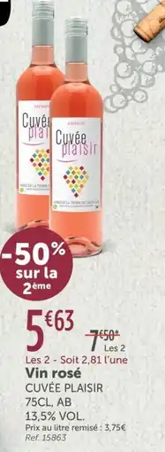 L'Eau Vive CUVÉE PLAISIR Vin rosé offre