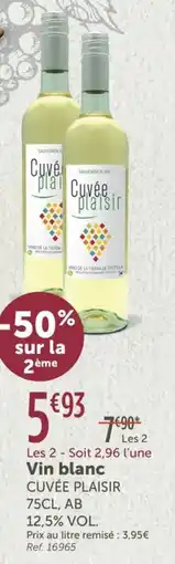 L'Eau Vive CUVÉE PLAISIR Vin blanc offre