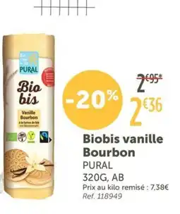 L'Eau Vive PURAL Biobis vanille Bourbon offre