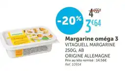 L'Eau Vive VITAQUELL MARGARINE Margarine oméga 3 offre